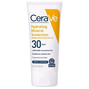imageCeraVe 100 Mineral Sunscreen SPF 30 Face sunscreen With Zinc Oxide ampamp Titanium Dioxide Hyaluronic Acid  Niacinamide  Ceramides Oil Free Travel Size 25 ozBody