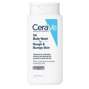 imageCeraVe Body Wash with Salicylic Acid Fragrance Free Body Wash to Exfoliate Rough and Bumpy Skin Allergy Tested 10 OunceSA Body Wash