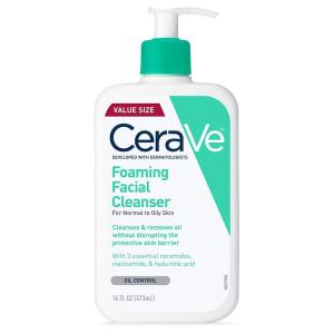 imageCeraVe Foaming Facial Cleanser Daily Face Wash for Oily Skin Hyaluronic Acid  Ceramides  Niacinamide Fragrance Free ampamp Paraben Free NonDrying Oil Control Face Wash 16 Fluid Ounces16 Fl Oz Pack of 1