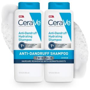 imageCeraVe Hydrating Anti Dandruff Shampoo 1 Pyrithione Zinc Dandruff Treatment With Ceramides Niacinamide amp Hyaluronic Acid Helps Eliminate Flakes amp Provides Itchy Scalp Relief Sulfate Free 19 Oz12 Fl Oz Pack of 2